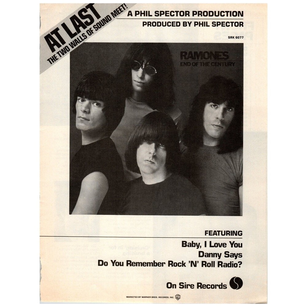 Ramones End of the Century Promo AD Sire 1980 Punk Rock Bon Scott AC/DC